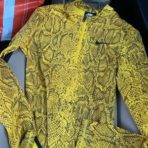 yellow snakeskin nike outfit